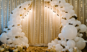Arch of Love and White Balloons